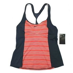 Nike Heather Stripe Tankini Top
